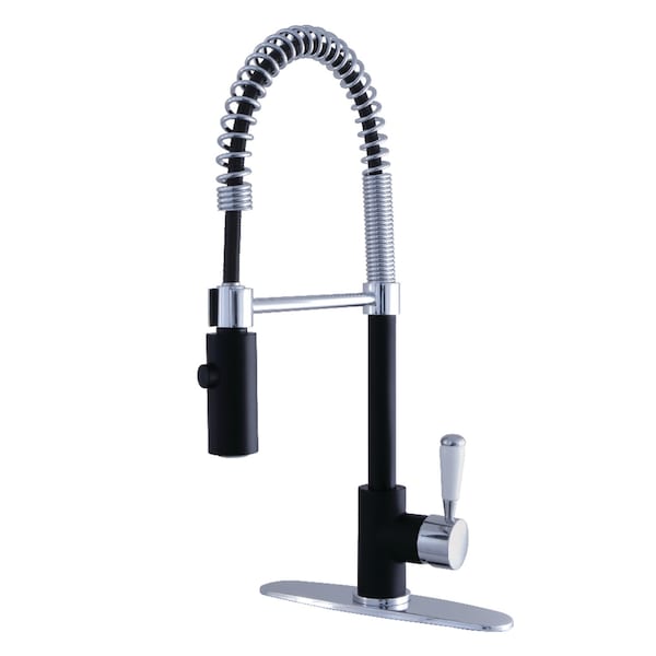 Gourmetier LS8777DPL Paris Single-Handle Pre-Rinse Kitchen Faucet, Black/ Chrome LS8777DPL - main
